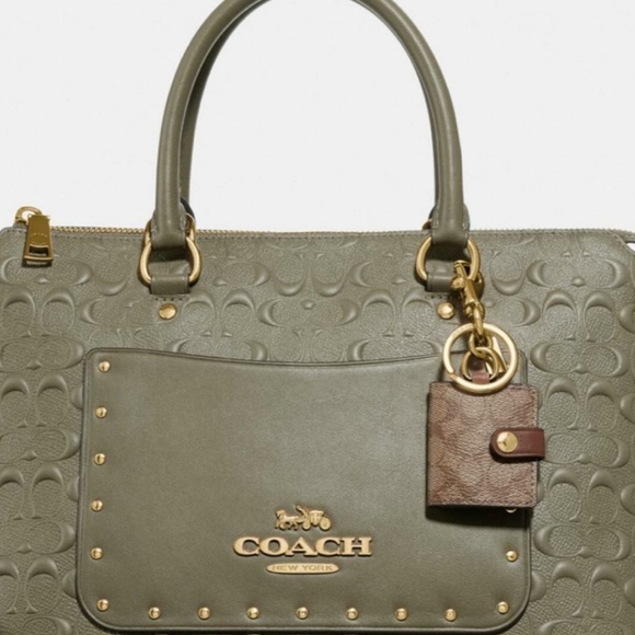 Coach PICTURE FRAME BAG CHARM IN SIGNATURE CANVAS  - Picture 4 of 4